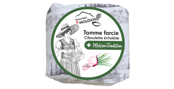 Tomme Moléson mit Schnittlauch und Schalotten