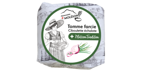 Tomme Moléson à la farce ciboulette échalotte