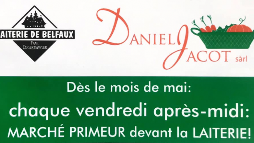 Marché devant la laiterie