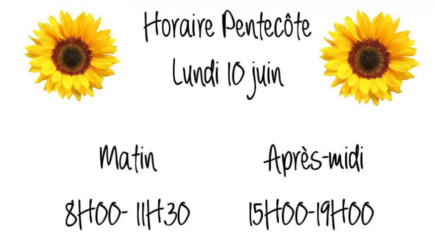 Horaire Pentecôte